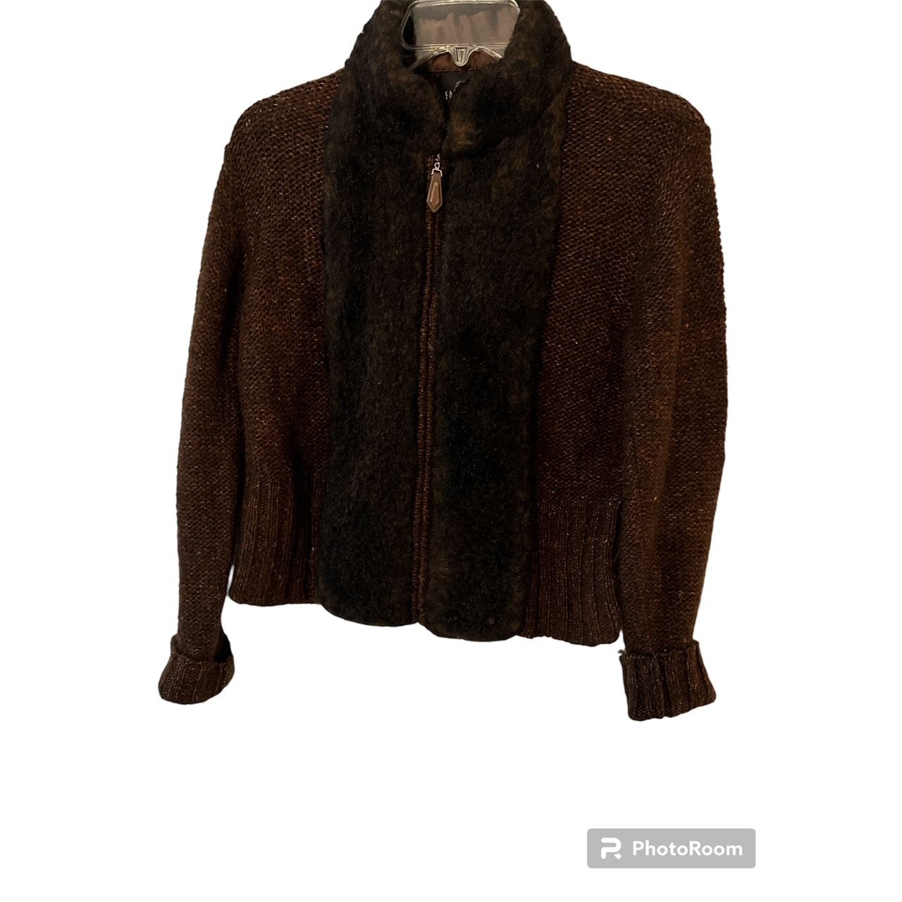 Must Have! Donna Salyers Fabulous Furs Zip Up Cardigan Sz S